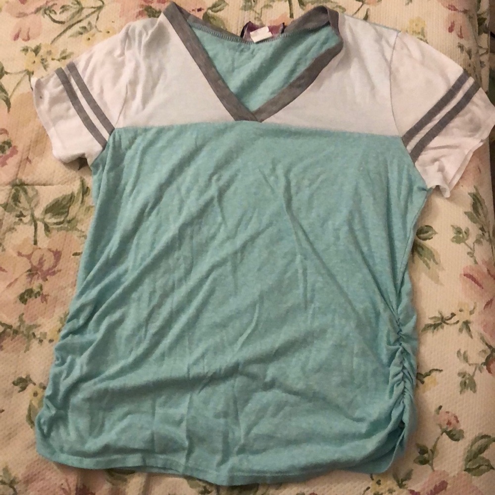 Blue and white tee